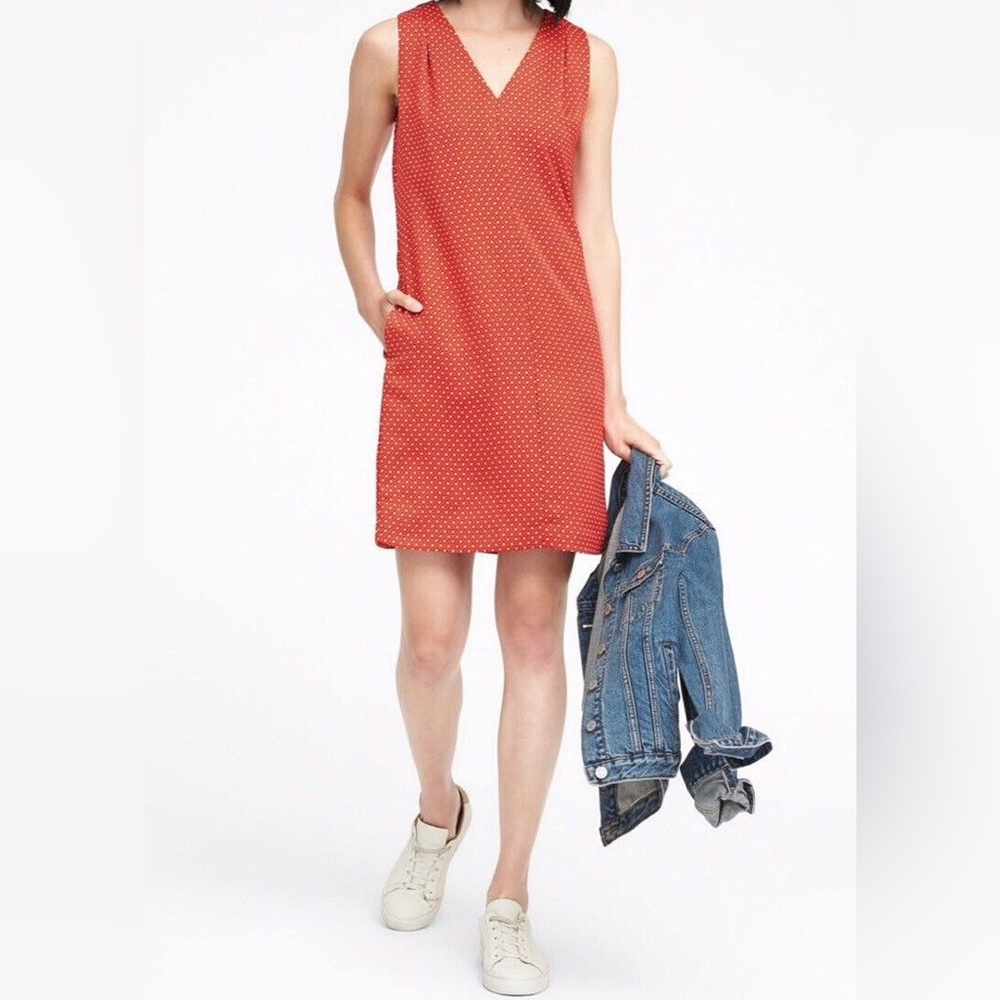 NWT Banana Republic New $128.00 Women Print Pleated-Shoulder Shift Dress